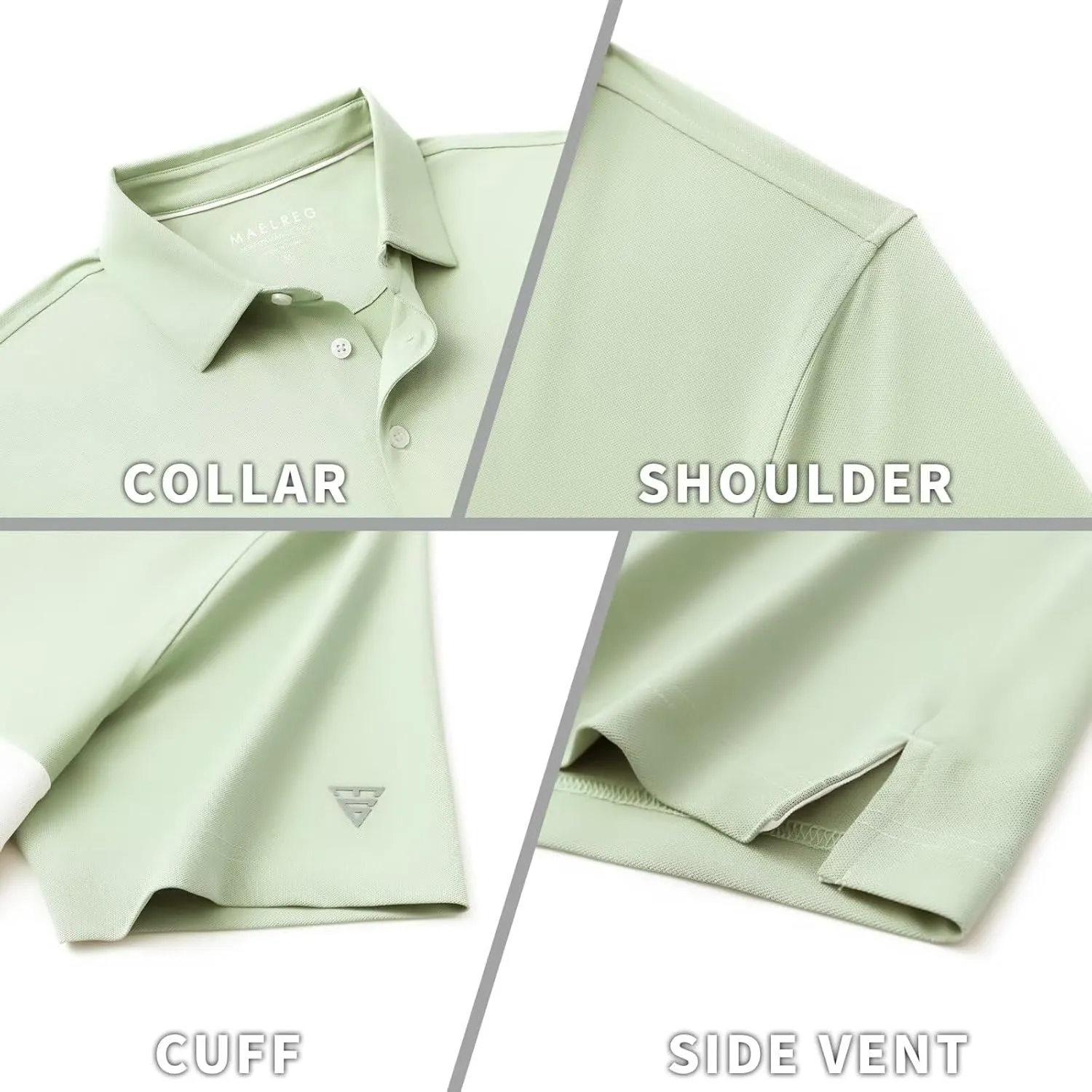 M MAELREG Golf Shirts for Men Short Sleeve Performance Dry Fit Lightweight Moisture Wicking Pique Casual Men's Polo Shirts
