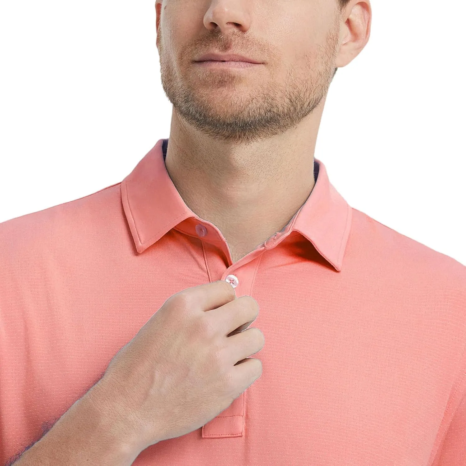 M MAELREG Mens Golf Shirts Moisture Wicking Dry Fit Business Casual Stretch Jacquard Short Sleeve Golf Polo Shirts for Men