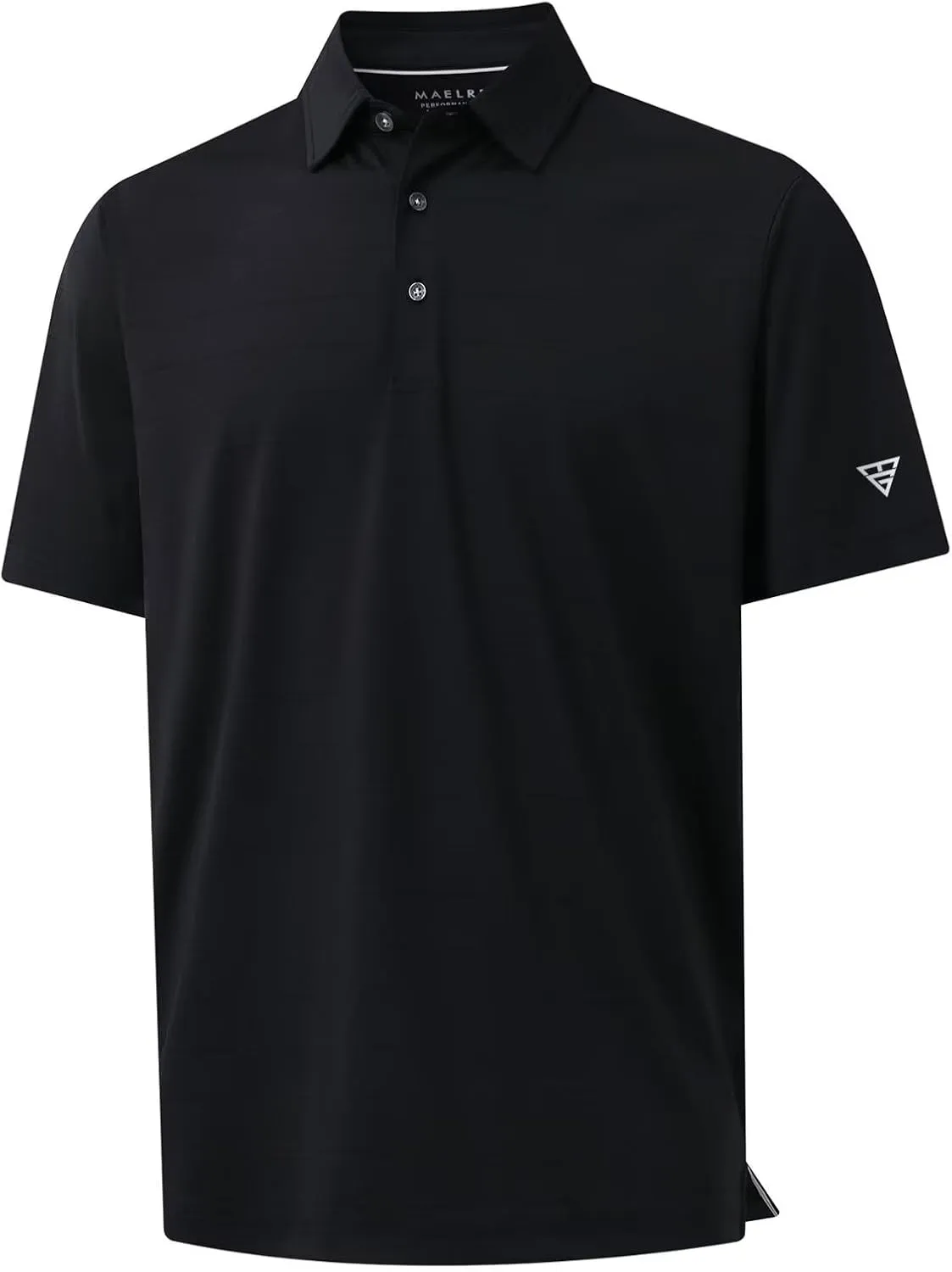 M MAELREG Mens Polo Shirts Short Sleeve Stripe Heather Dry Fit Polo Shirts for Men Moisture Wicking Mens Golf Shirt