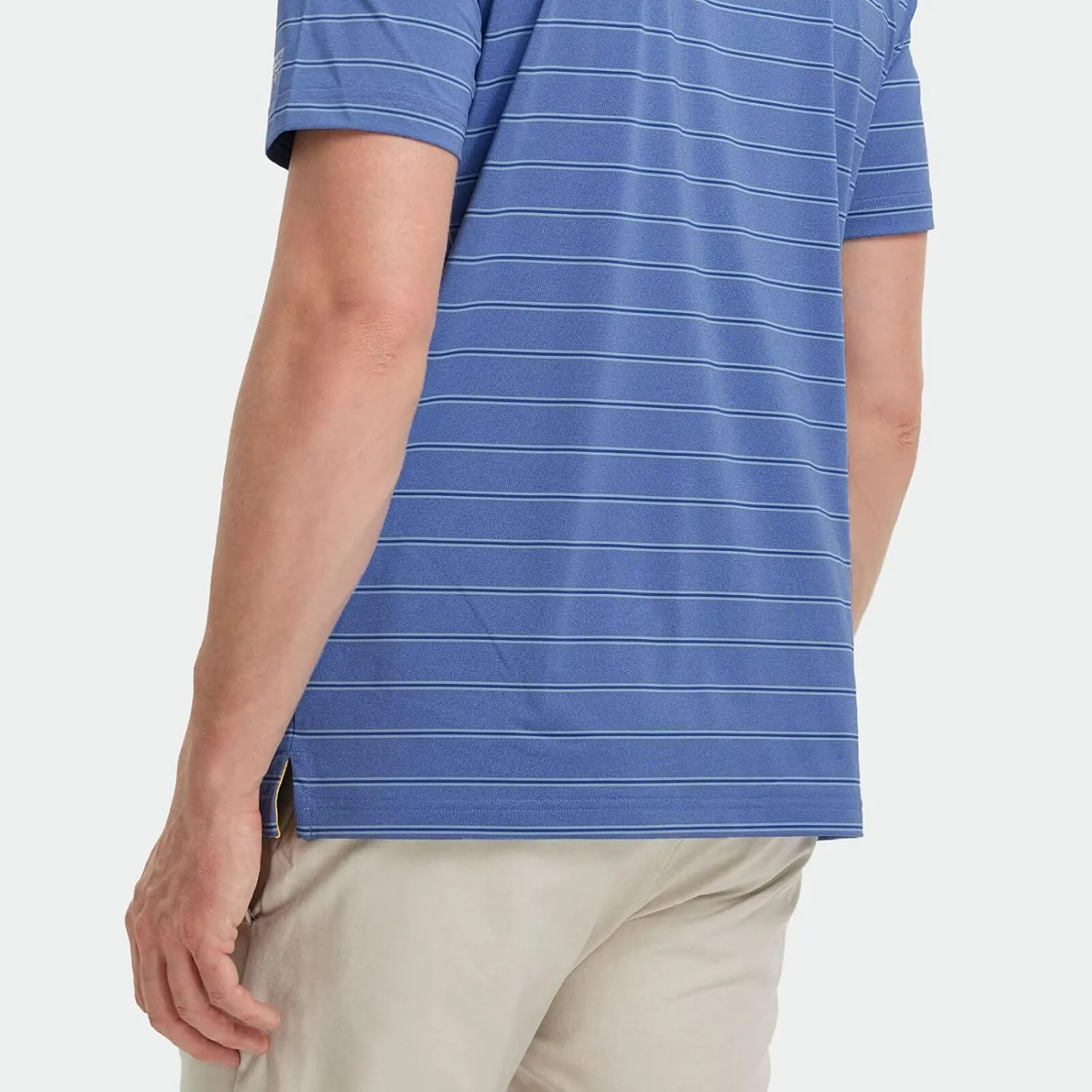 M MAELREG Mens Polo Shirts Short Sleeve Stripe Heather Dry Fit Polo Shirts for Men Moisture Wicking Mens Golf Shirt