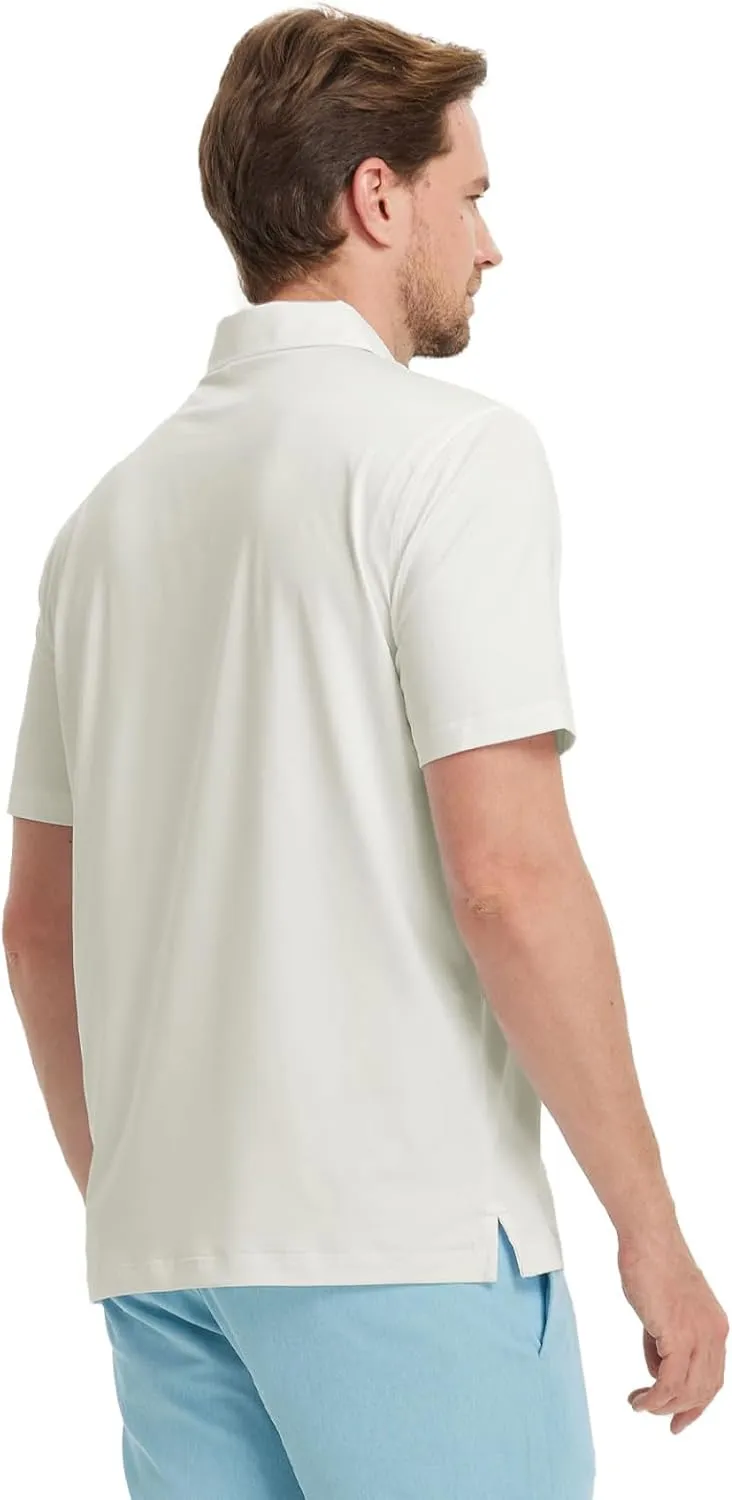 M MAELREG V Neck Polo Shirts for Men Performance Casual Moisture Wicking Mens Golf Polo Shirts Short Sleeve with Collar