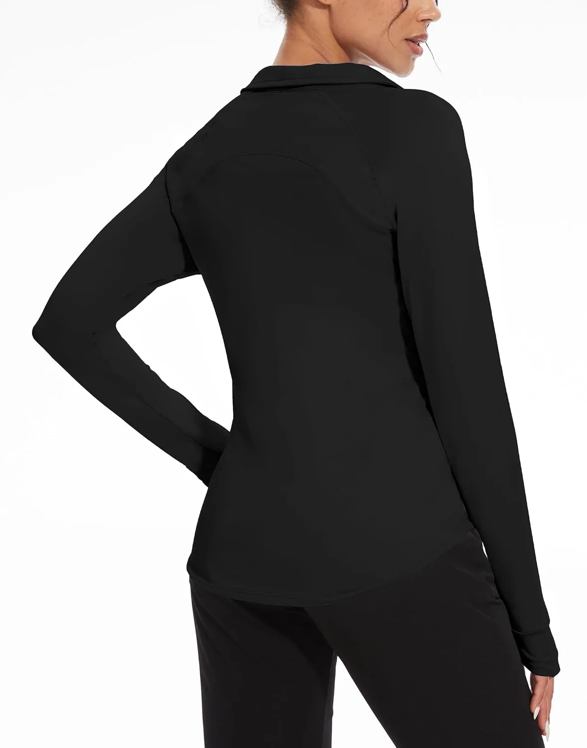 M MOTEEPI Long Sleeve Shirts for Women with Thumb Hole Quick-Dry Womens Golf Shirt Pullover UPF 50  Ladies Sun Shirts