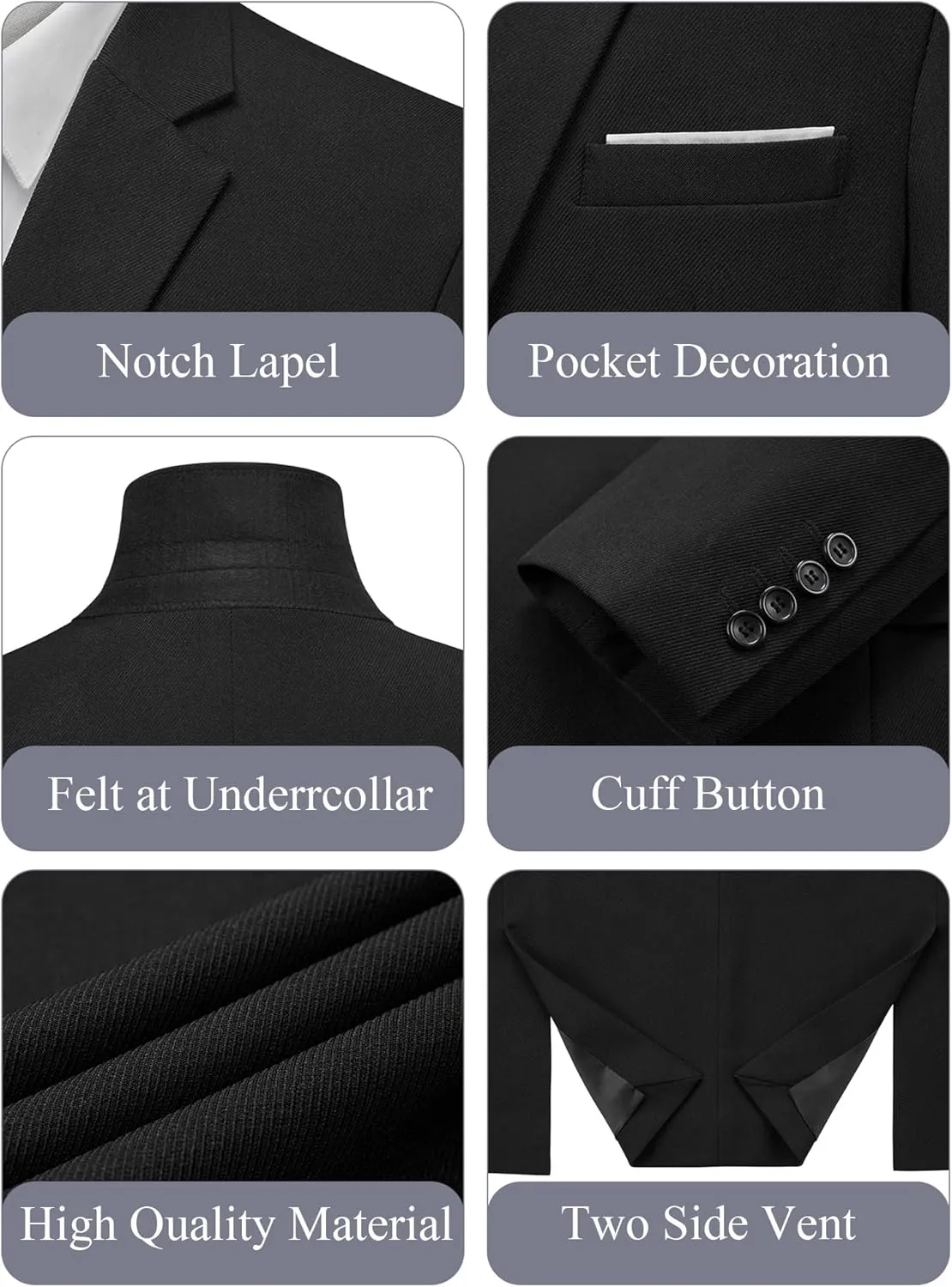 MAGE MALE Men's Two Button Blazer Casual Sport Coats Solid Color Suit Jacket