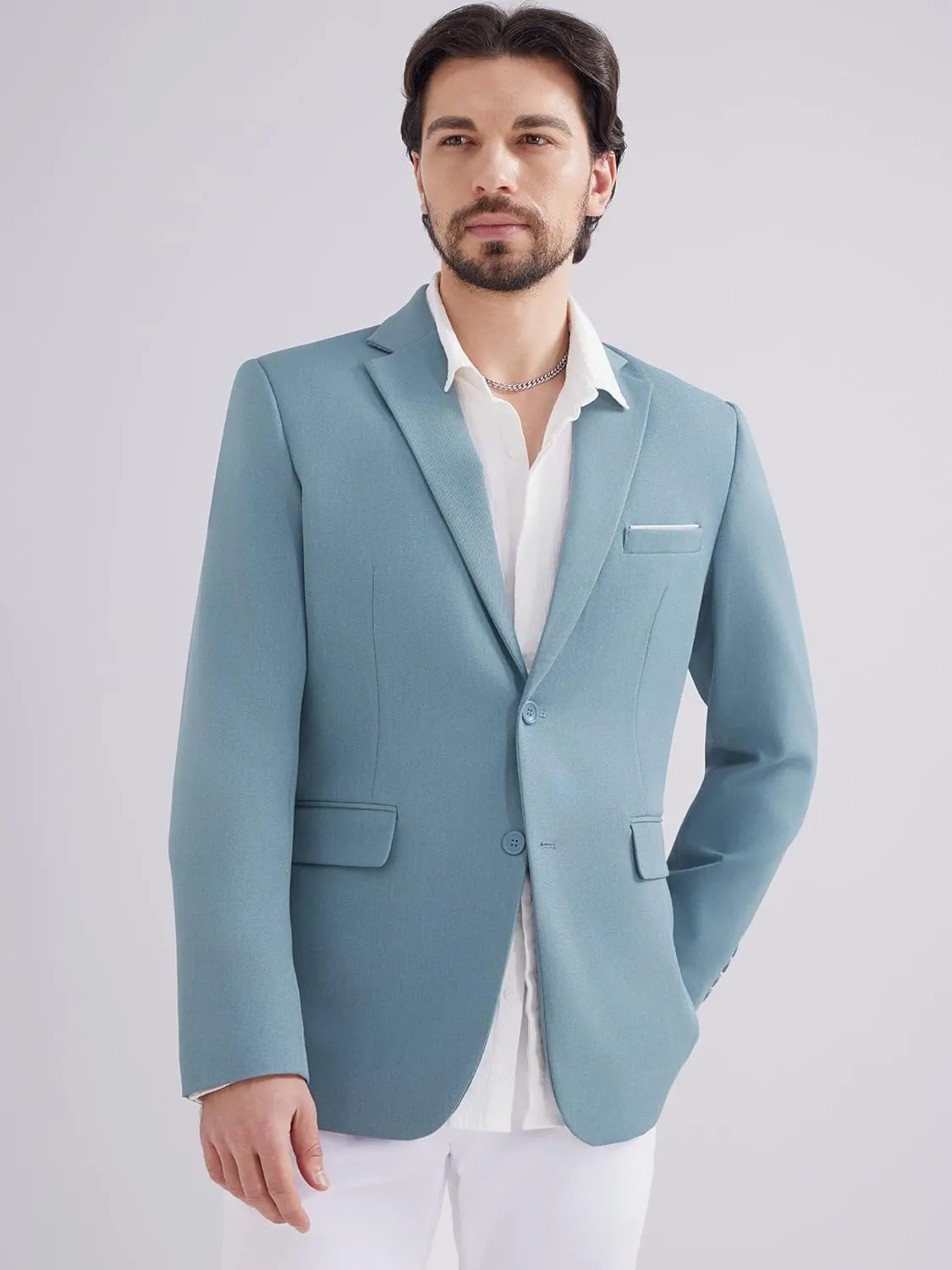 MAGE MALE Men's Two Button Blazer Casual Sport Coats Solid Color Suit Jacket