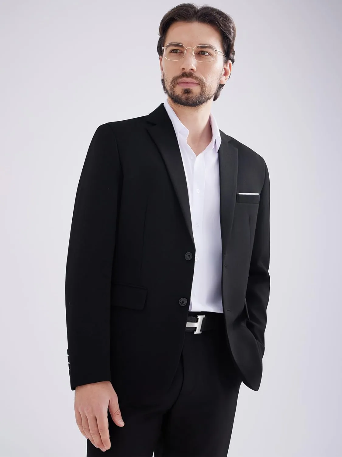 MAGE MALE Men's Two Button Blazer Casual Sport Coats Solid Color Suit Jacket