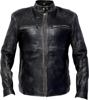 Mark Wahlberg Distressed Cowhide Real Leather Jacket