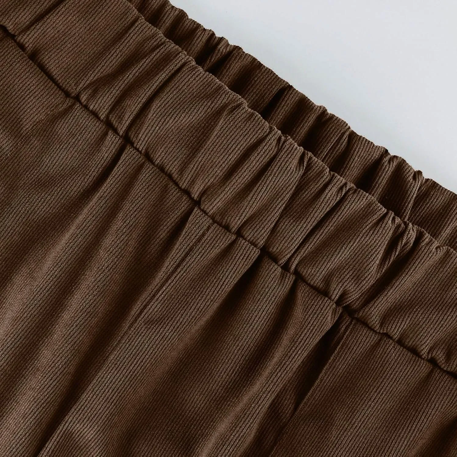 MCILLO Ladies Corduroy Pants Women Elastic High Waist Straight Leg Slacks Casual Trousers with Pocket