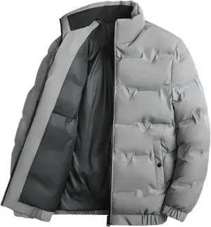 Men Warm jacketr Winter Outwear Coats Solid Stand Collar Male Windbreak Cotton Padded jacketr