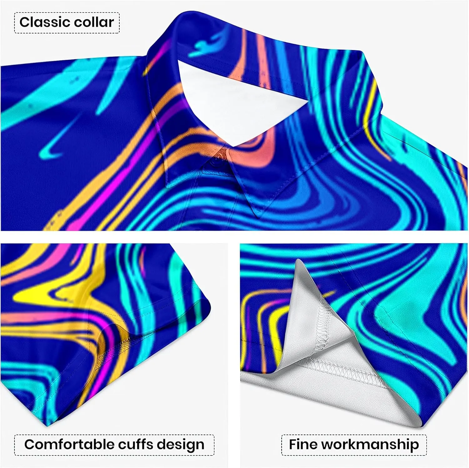Mens 70s Golf Shirts for Men,Funny Golf Shirts for Men Short Sleeve,Mens 70s Shirt 70s Outfits for Men