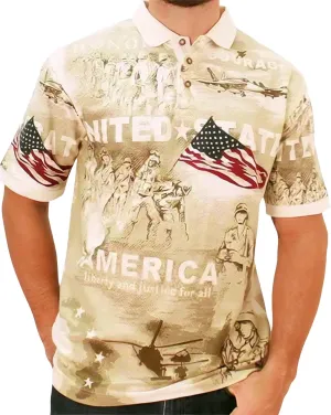 Men's American Flag Golf Shirt | USA 4th of July Golf Shirts for Men