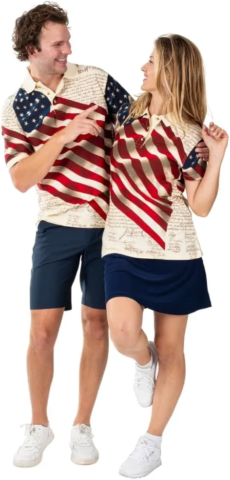 Men's American Flag Golf Shirt | USA 4th of July Golf Shirts for Men