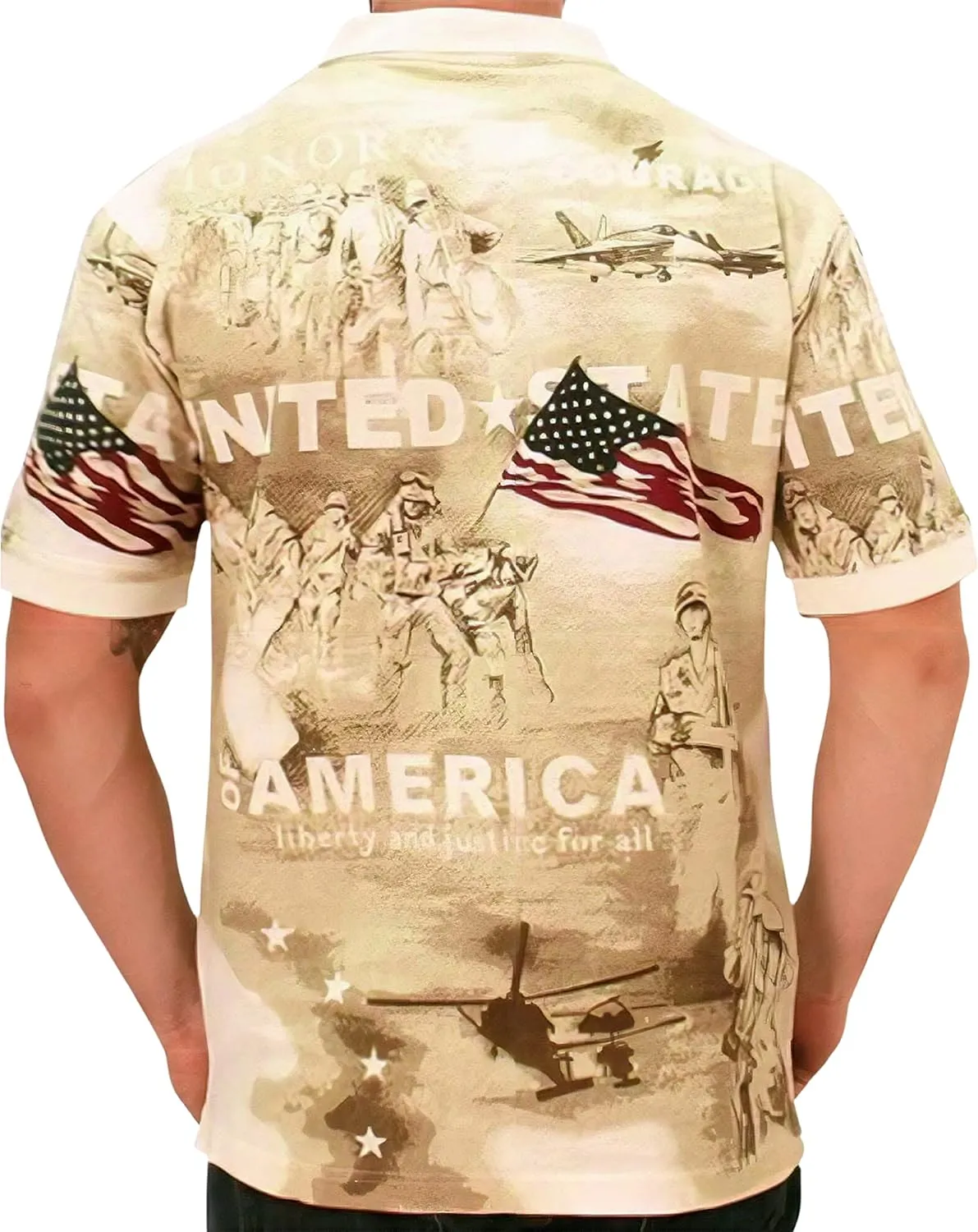 Men's American Flag Golf Shirt | USA 4th of July Golf Shirts for Men