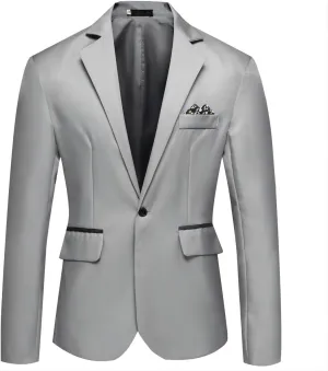 Men's Casual Sport Coats Lightweight Blazer Suit Jacket Slim Fit 1 Button Daily