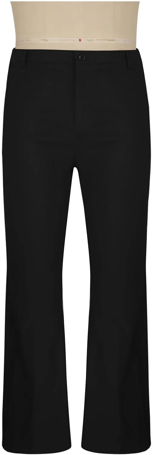 Mens Flared Pants with Belt Loops and Pockets Fashionable Wide Leg Trousers for Formal and Casual Wear