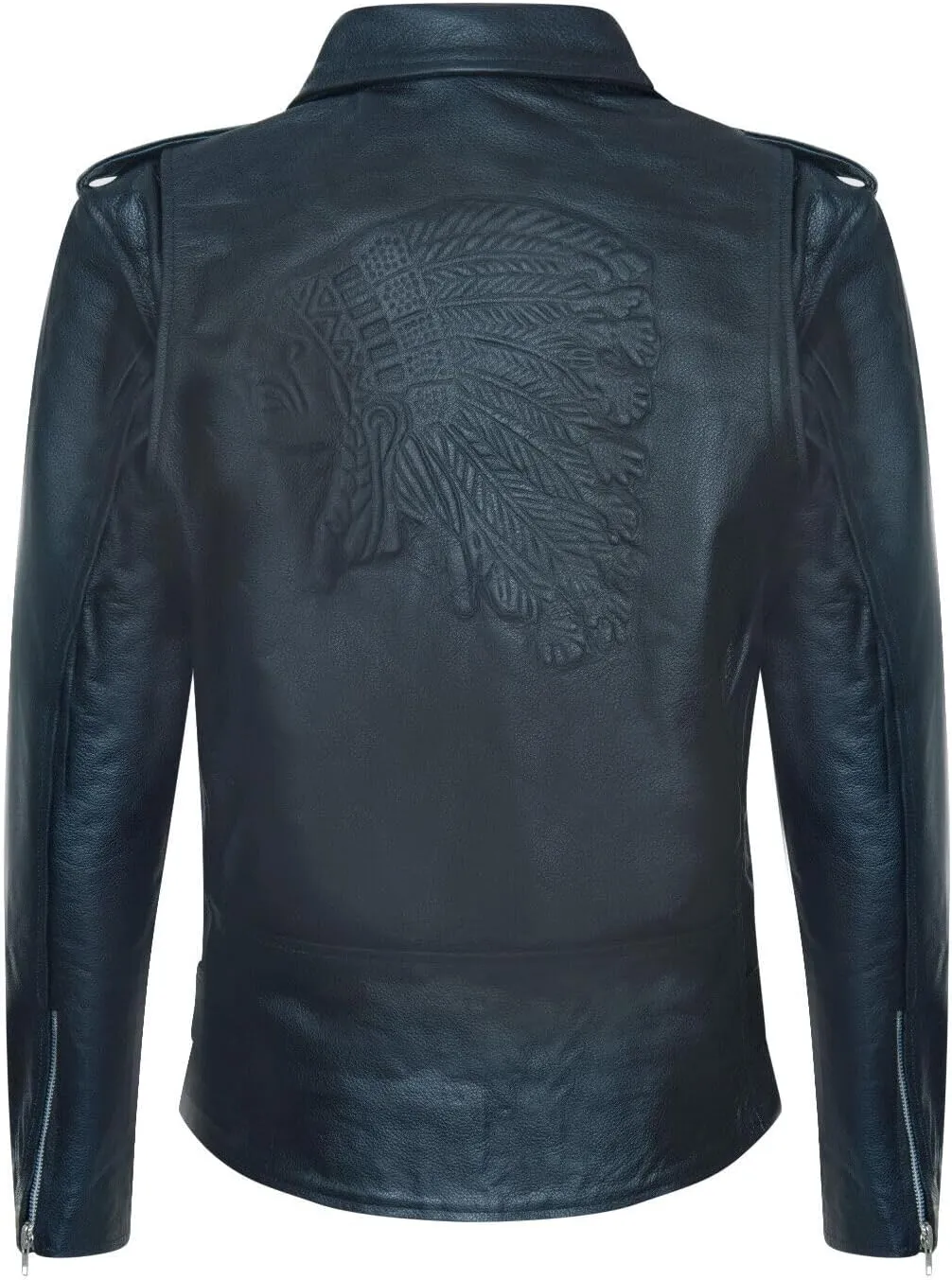 Mens Fringe Hide Leather Brando Tasseled Motorcycle Jacket Retro Biker