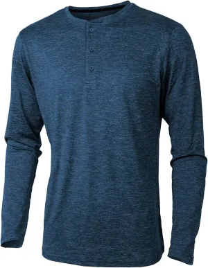 Mens Henley Shirt Dry Fit Tech 3 Button T Slim Fit Quick Dry Gym Tshirt Long Sleeve Lightweight Basic Casual Tee