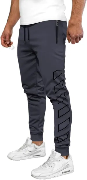 Men's Joggers Drawstring Sweatpants with Zipper Pockets Slim Fit Pants Gym Workout Trousers Work Pants for Men