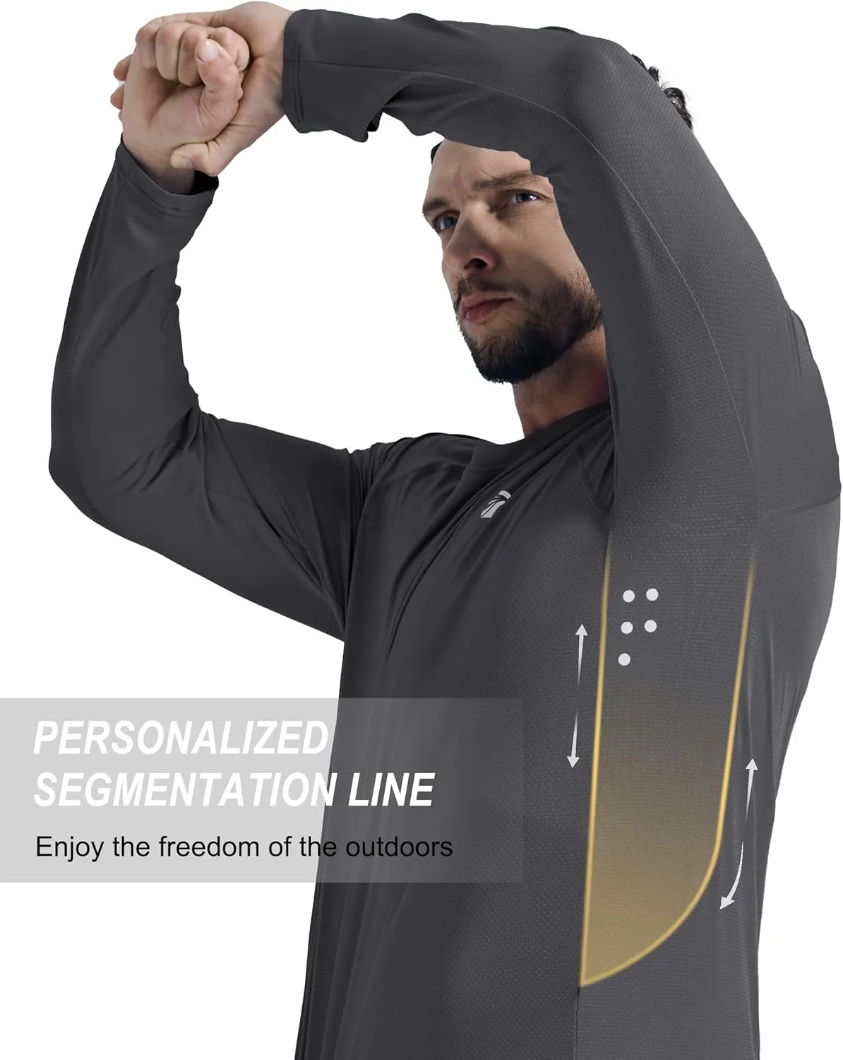 Men's Long Sleeve Sun Protection Swim Shirts UPF 50  Rash Guard Quick Dry Lightweight Fishing Shirts for Beach Summer