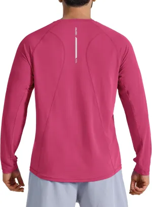 Men's Long Sleeve Sun Protection Swim Shirts UPF 50  Rash Guard Quick Dry Lightweight Fishing Shirts for Beach Summer