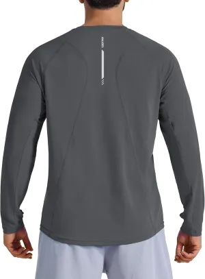 Men's Long Sleeve Sun Protection Swim Shirts UPF 50  Rash Guard Quick Dry Lightweight Fishing Shirts for Beach Summer
