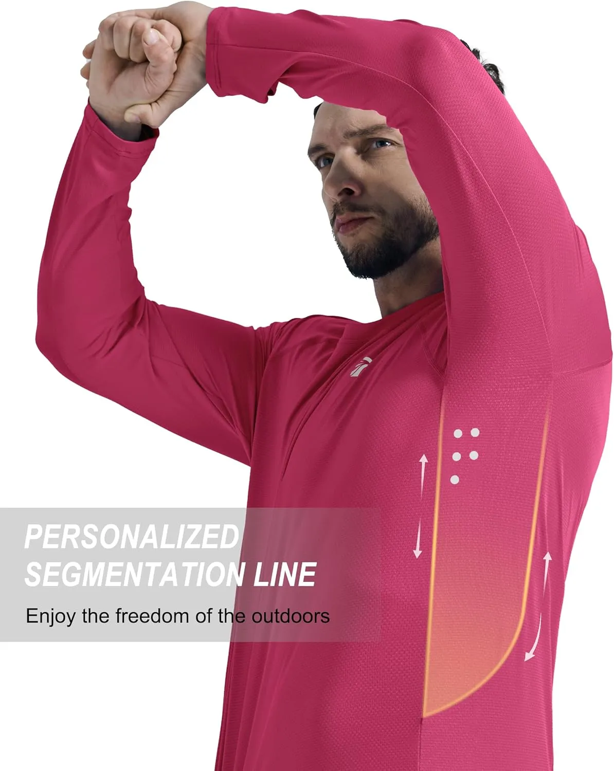 Men's Long Sleeve Sun Protection Swim Shirts UPF 50  Rash Guard Quick Dry Lightweight Fishing Shirts for Beach Summer