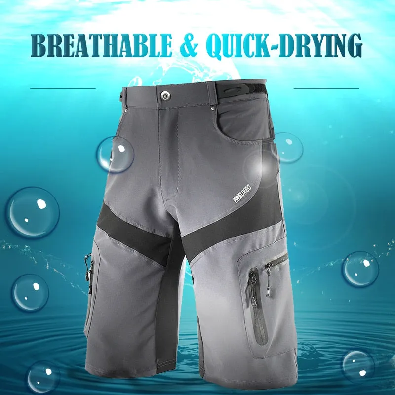 Mens MTB Cycling Shorts 5D Gel Padded Cycling Breathable Underwear Mountain Bike Loose Outdoor Downhill Shorts Mens Biker Shorts