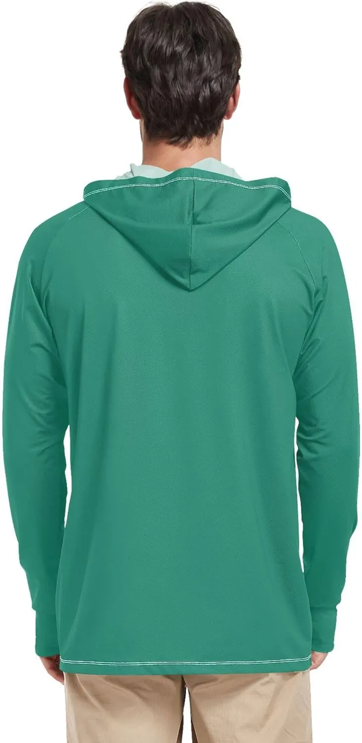 Mens Sun Protection Hoodie Long Sleeve UPF 50   Mens Sun Shirts Quick-Dry Rash Guard for Men Sunproof Shirts