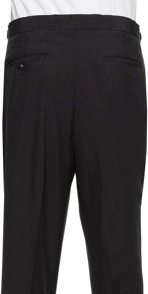 Men's Tuxedo Pants Side Satin Stripe - Pleated Or Flat Front