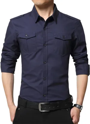 Men's UPF 50  Sun Button Down Long Sleeve Fishing Shirt Quick-Dry UV Sun Protection Outdoor Tops