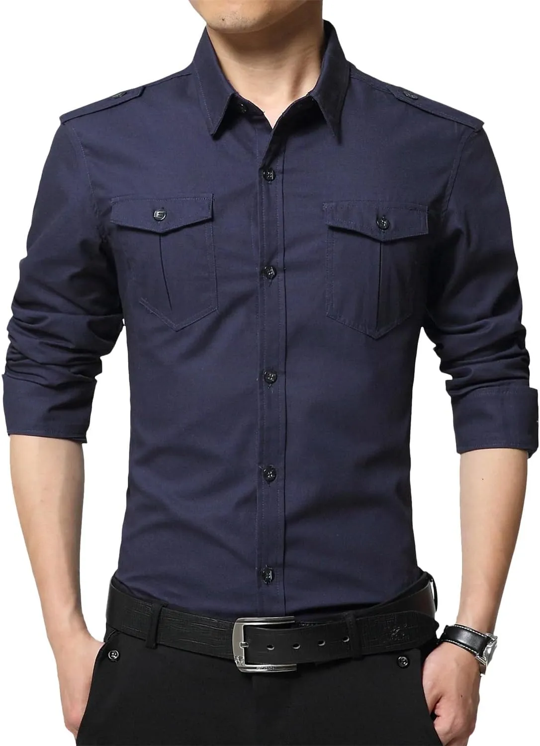 Men's UPF 50  Sun Button Down Long Sleeve Fishing Shirt Quick-Dry UV Sun Protection Outdoor Tops