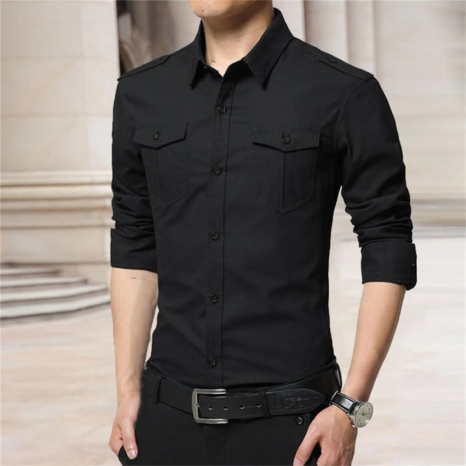 Men's UPF 50  Sun Button Down Long Sleeve Fishing Shirt Quick-Dry UV Sun Protection Outdoor Tops