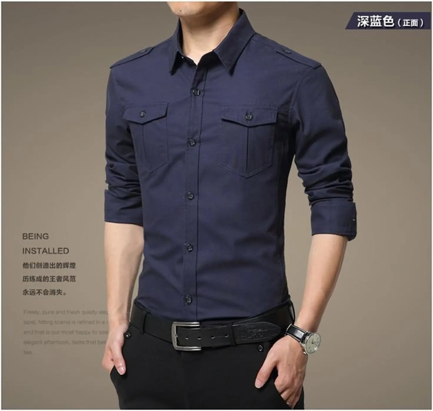 Men's UPF 50  Sun Button Down Long Sleeve Fishing Shirt Quick-Dry UV Sun Protection Outdoor Tops