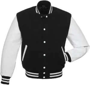 Mens Varsity Jackets Baseball Letterman Wool Body Genuine Leather Sleeves Bomber American Style Varsity Jacket