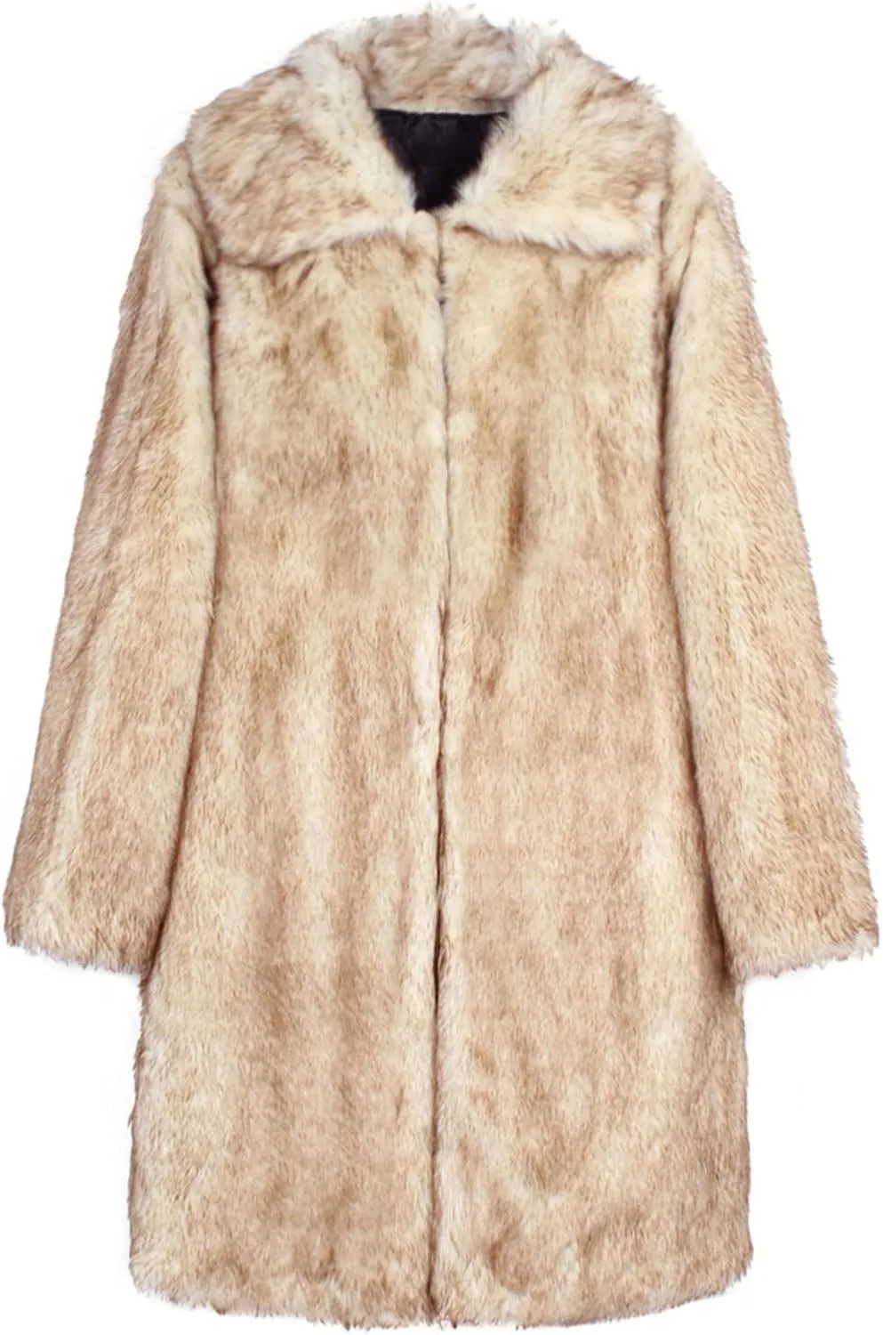 Men's Warm Thick Coat Jacket Faux Fur Fluffy Outwear Cardigan Winter Long Sleeve Overcoat Jacket Long Trench Coats