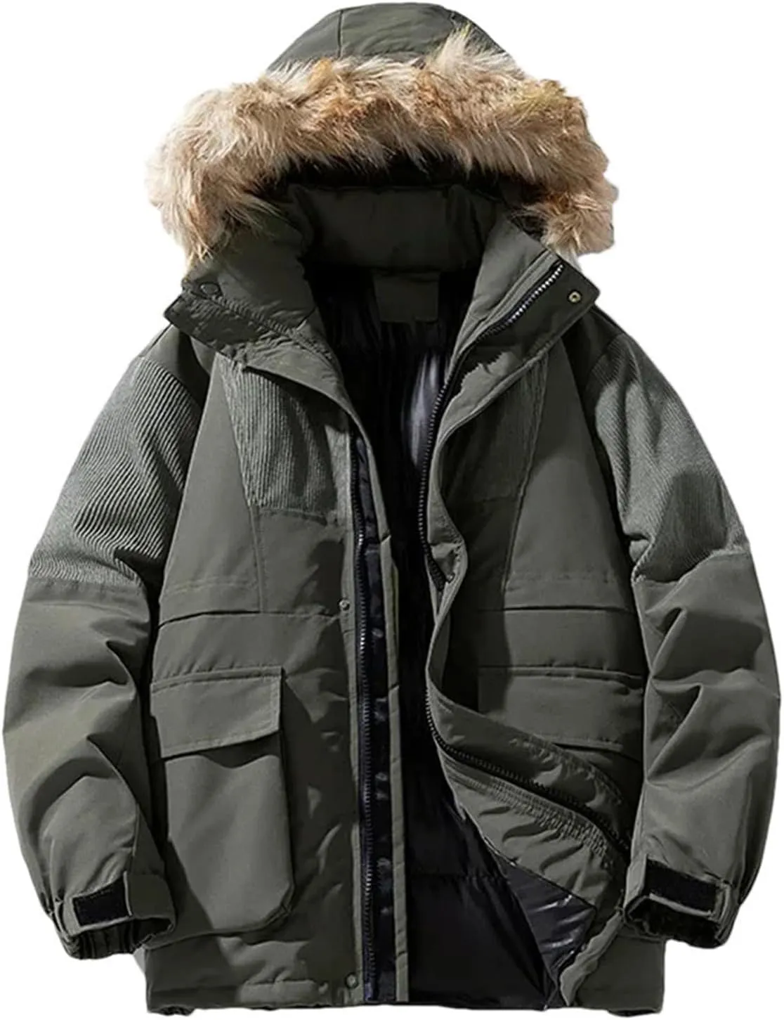 Men's Winter Coats Cotton Padded Jacket Casual Sports Hooded Warm Thick Parkas Jacket