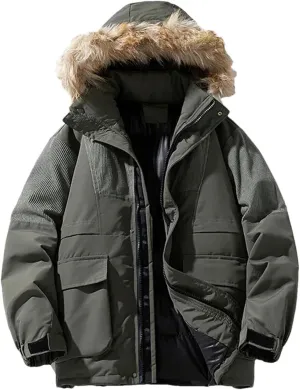 Men's Winter Coats Cotton Padded Jacket Casual Sports Hooded Warm Thick Parkas Jacket