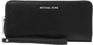 Michael Kors Jet Set Travel Continental, Silver-Tone Hardware/Black