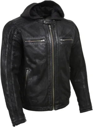 Milwaukee Leather Premium Men's Leather Fashion Casual Jackets and Coats with Hoodie | SFM