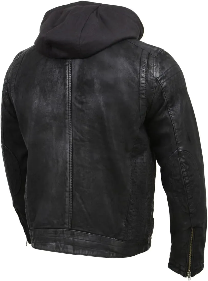 Milwaukee Leather Premium Men's Leather Fashion Casual Jackets and Coats with Hoodie | SFM