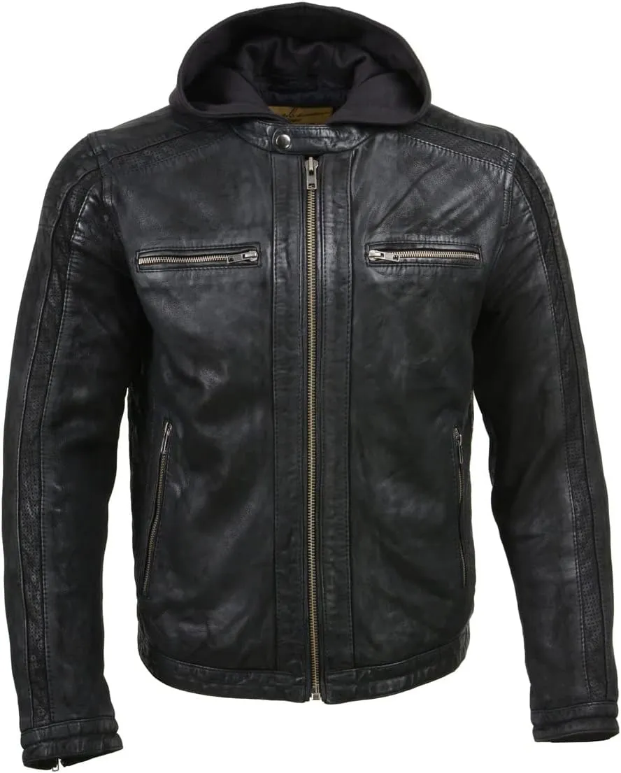 Milwaukee Leather Premium Men's Leather Fashion Casual Jackets and Coats with Hoodie | SFM