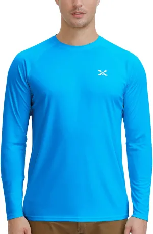 MOHEEN Men's Long Sleeve Rashguard UPF 50  Sun Shirts Quick Dry Hiking Fishing Swim T-Shirt M-3XL