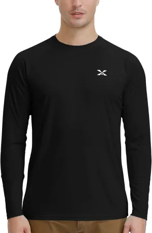 MOHEEN Men's Long Sleeve Rashguard UPF 50  Sun Shirts Quick Dry Hiking Fishing Swim T-Shirt M-3XL