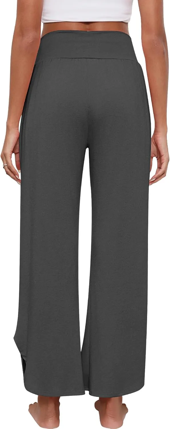 Neer 3 Pcs Women's Wide Leg Yoga Pant High Waisted Casual Loose Comfy Sweatpants Lounge Workout Joggers for Women with Pocket