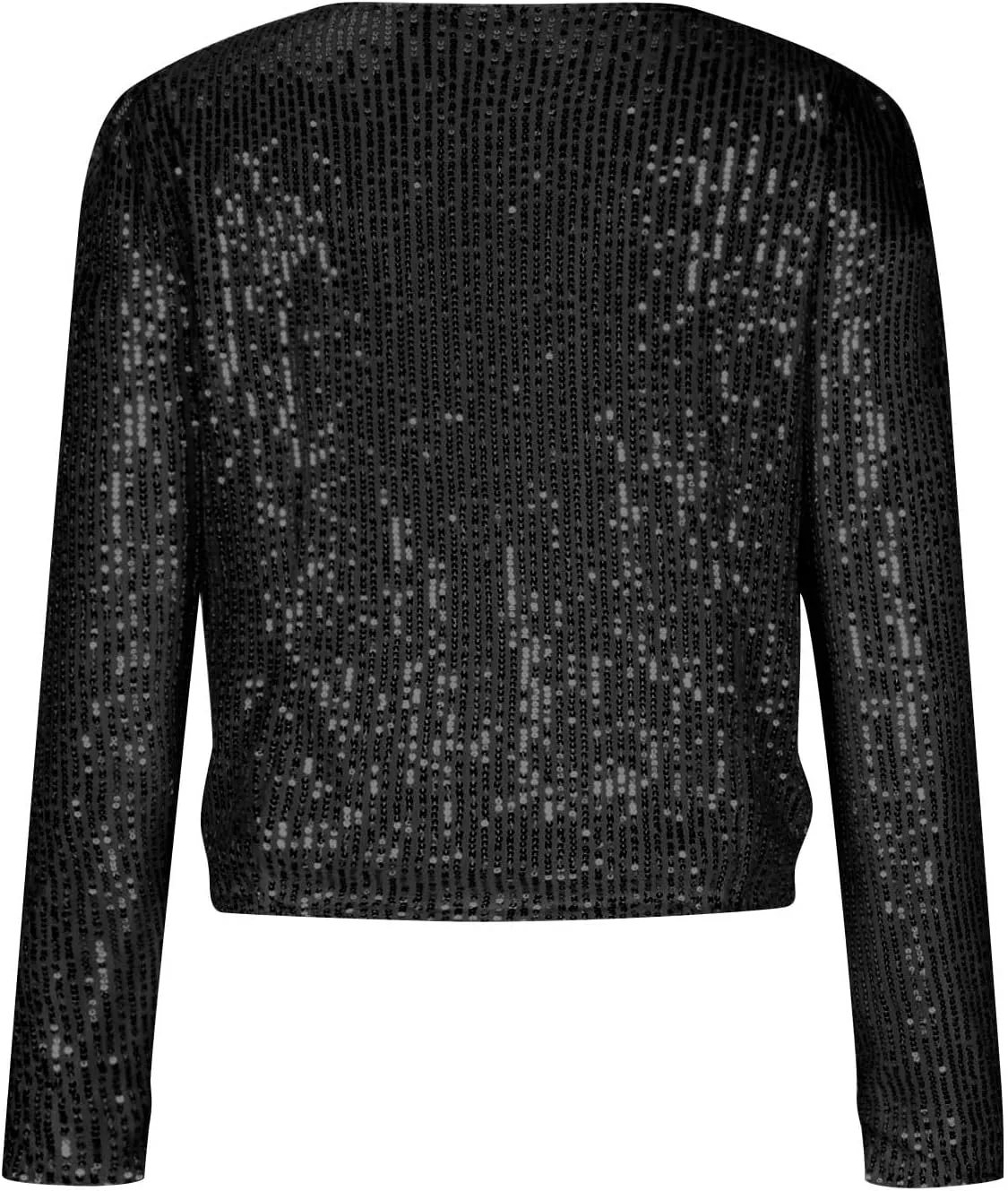 nqgsntc Women Sequin Blazer Open Front Jacket Party Christmas Puff Sleeve Sparkly Coats