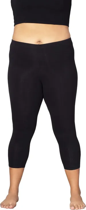 On the Plus Side Cotton Jersey Plus Size Capri Leggings
