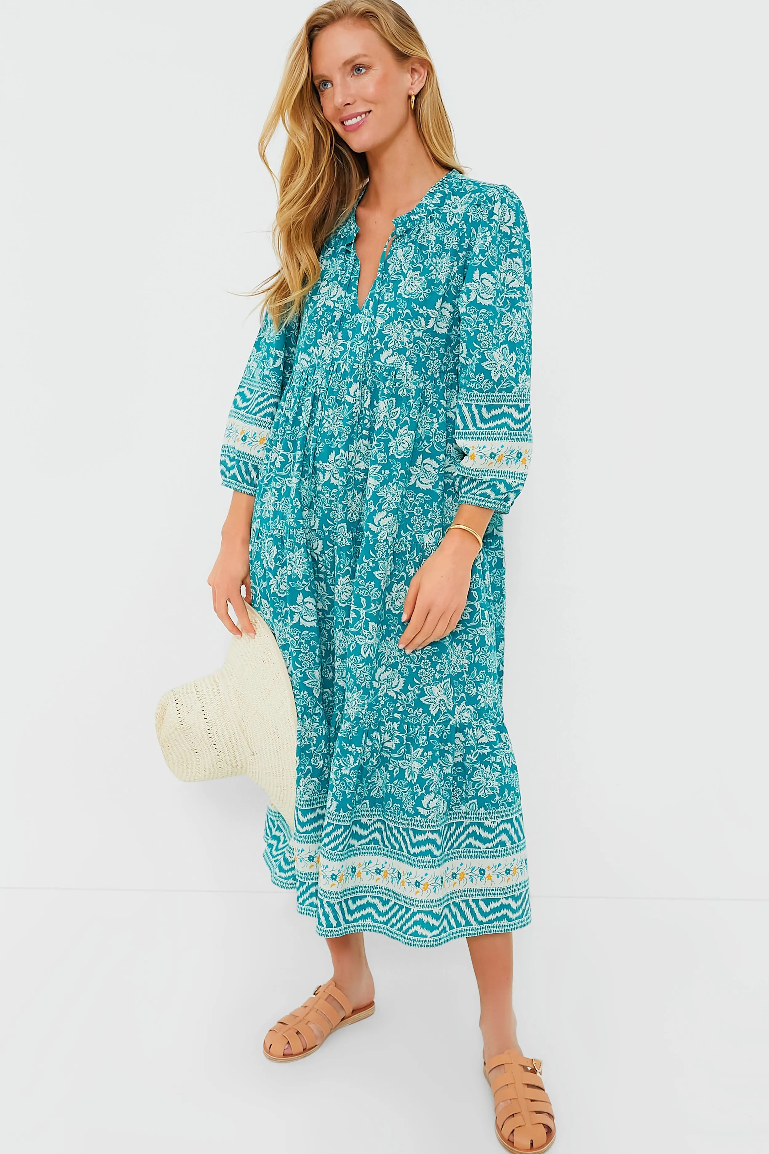 Palmetto Bouquet Long Sleeve Salty Paloma Caftan