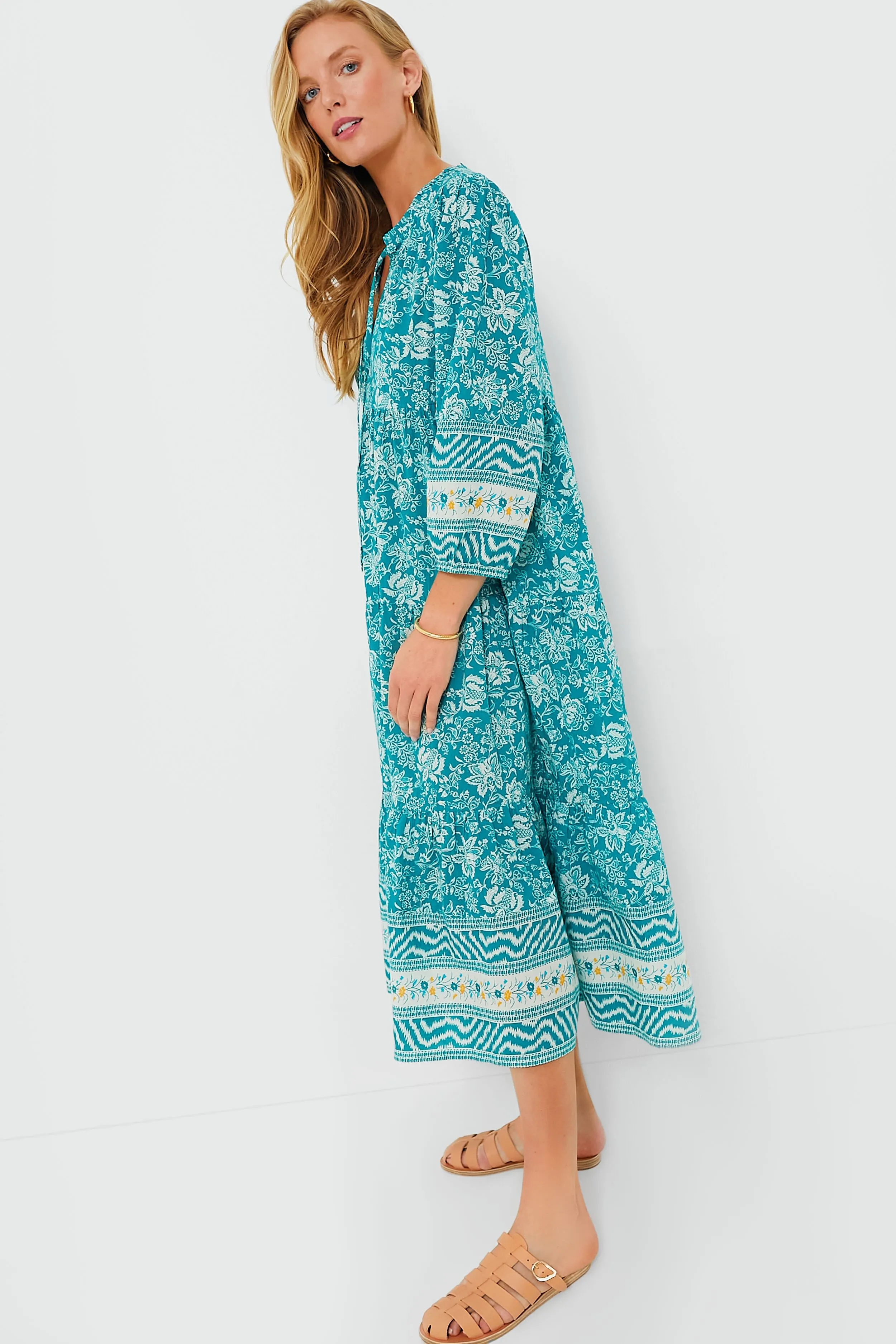 Palmetto Bouquet Long Sleeve Salty Paloma Caftan