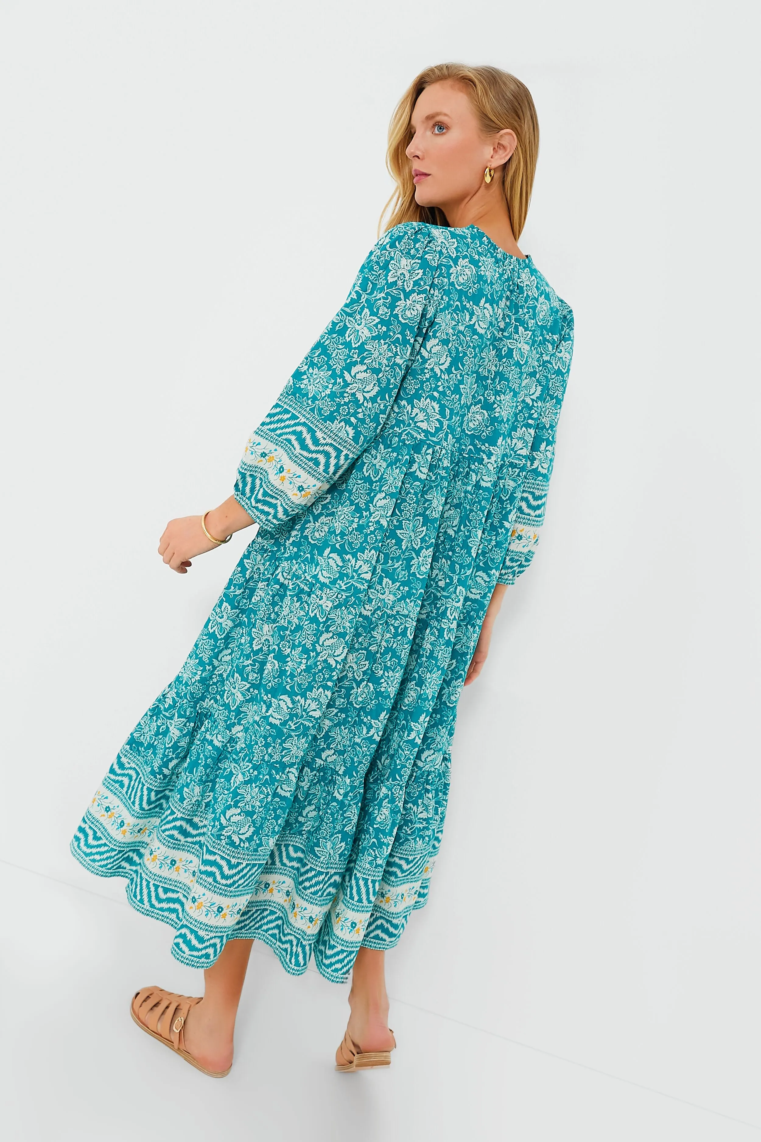 Palmetto Bouquet Long Sleeve Salty Paloma Caftan