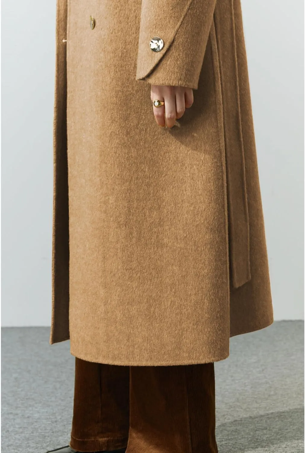 Peaceglad Womens Pea Coats Fall Long Trench Coat Double Breasted Lapel Belted Peacoat