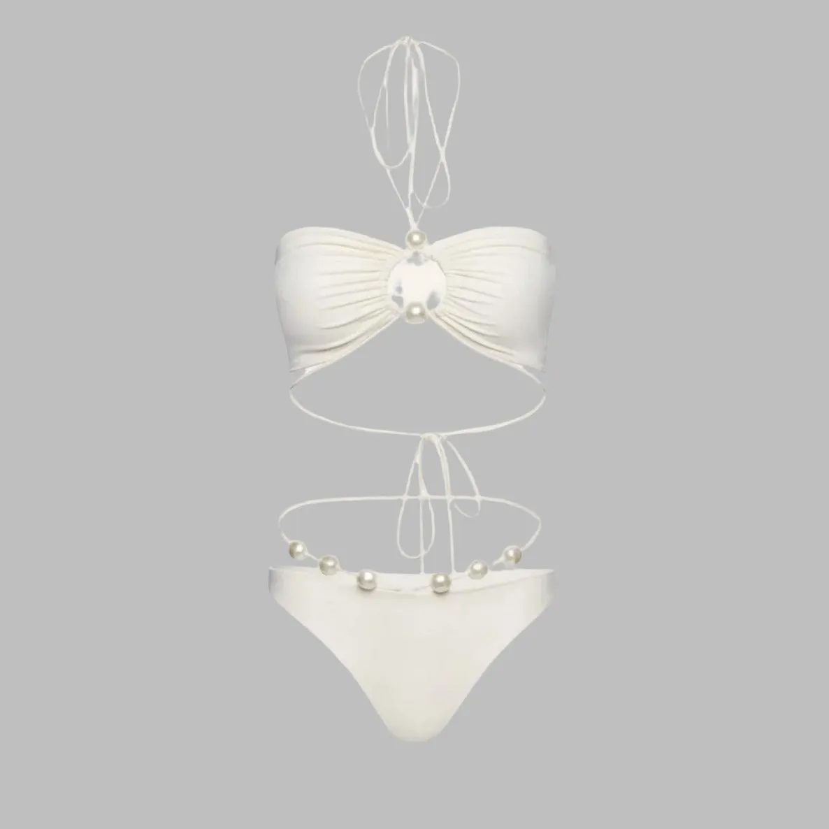 Pearl Elegance Cutout Bikini Set